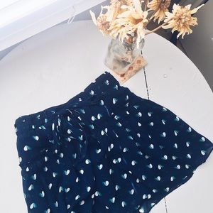 •Skirt•Dark Blue Color•Hearts Pattern•